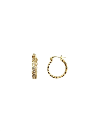 Elva crystal hoops Forgyldt-Clear Pico 